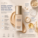 CLARESA | Care All Day Everlasting Matte Skin Foundation 06 Natural Tan (32ml) | 24H Full Coverage & Care | CEVMSF06