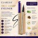 CLARESA | True Sharp Eyeliner 01 Black 0,5ml | Υγρό Eyeliner Ακριβείας Μαύρο Με Μεγάλη Διάρκεια | CL35122