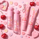 Sunkissed x Love Hearts | Cherry | Lip Gloss & Lip Conditioner Duo Gift Set | Sweet Hydrating Lip Care | SU32484