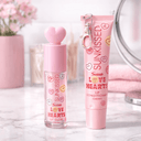 Sunkissed x Love Hearts | Cherry | Lip Gloss & Lip Conditioner Duo Gift Set | Sweet Hydrating Lip Care | SU32484