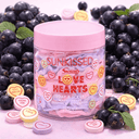 Sunkissed x Love Hearts | Blackcurrant | Soap & Scrub Whipped Body Cleanser 250g | Gently Exfoliating Sweet Cleanse | SU32483