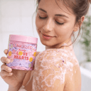 Sunkissed x Love Hearts | Blackcurrant | Soap & Scrub Whipped Body Cleanser 250g | Gently Exfoliating Sweet Cleanse | SU32483