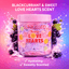 Sunkissed x Love Hearts | Blackcurrant | Soap & Scrub Whipped Body Cleanser 250g | Gently Exfoliating Sweet Cleanse | SU32483
