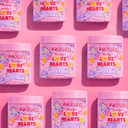 Sunkissed x Love Hearts | Blackcurrant | Soap & Scrub Whipped Body Cleanser 250g | Gently Exfoliating Sweet Cleanse | SU32483